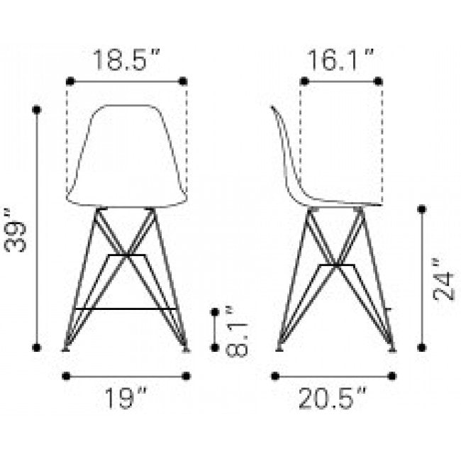 Zip Counter Chair White